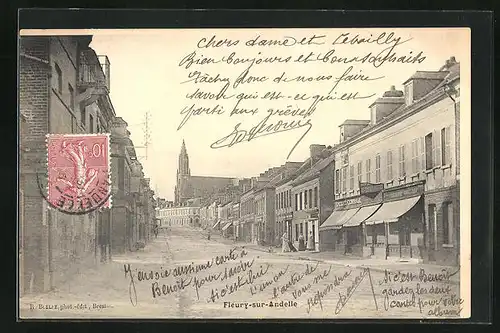 AK Fleury-sur-Andelle, Une rue, Strassenpartie