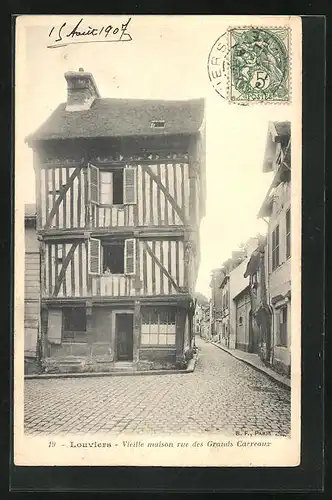 AK Louviers, Vieille maison rue des Grands Carreaux