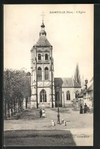 AK Damville, L`Eglise, Blick auf die Kirche