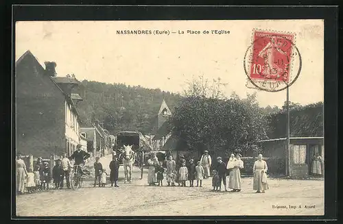 AK Nassandres, La Place de l`Eglise, Ortspartie