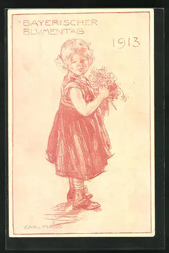 Künstler-AK Carl Marr: Bayerischer Blumentag 1913