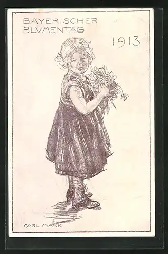 Künstler-AK Carl Marr: Bayerischer Blumentag 1913