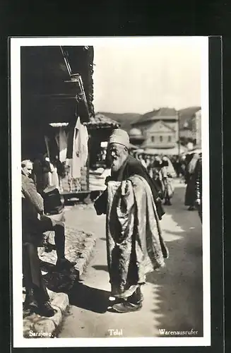 AK Sarajevo, alter Mann auf einem Markt