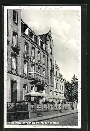 AK Niederlahnstein a. Rhein, Hotel-Restaurant Elbert Aussenansicht