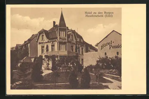 AK Manderscheid /Eifel, Hotel zu den Burgen