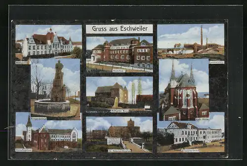 AK Eschweiler, Ortsansichten St. Antonius-Hospital, Concordiahütte, Amtsgericht