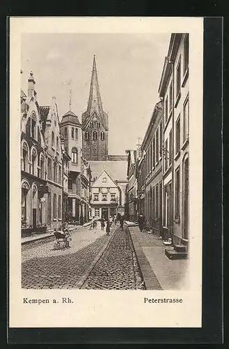 AK Kempen a. Rh., Peterstrasse mit Blick zur Kirche