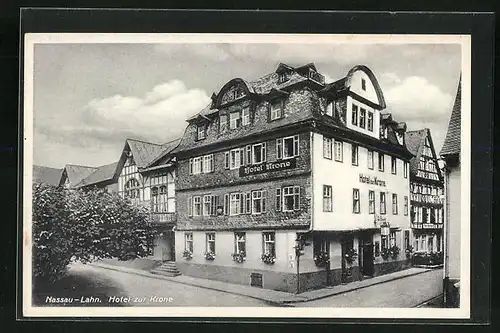 AK Nassau a. d. Lahn, Hotel zur Krone Aussenansicht