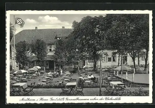 AK Northeim i. Hann., Gaststätte Gesundbrunnen neben der Weihestätte mit 