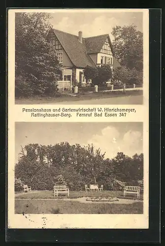 AK Bad Essen, Pensionshaus und Gartenwirtschaft W. Hinrichsmeyer, Rattinghauser-Berg