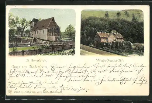 AK Gandersheim, St. Georgskirche & Wilhelm-Augusta-Stift