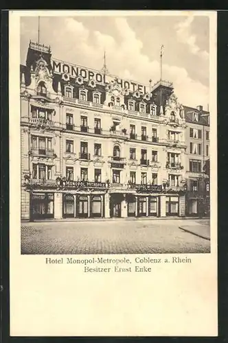 AK Coblenz a. Rhein, Hotel Monopol-Metropole