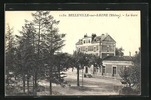 AK Belleville-sur-Saone, la Gare, Blick auf das Bahnhofsgebäude