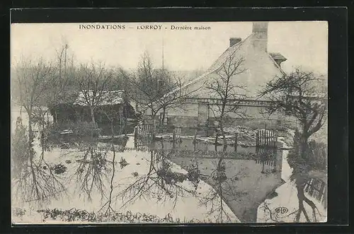 AK Lorroy, Inondations, Dernière maison, Hochwasser