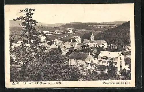 AK La Bastide, Panorama vers l`Eglise