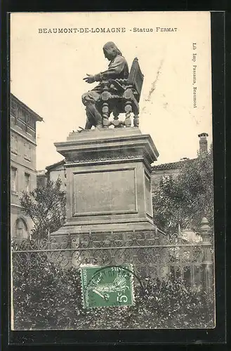 AK Beaumont-de-Lomagne, Statue Fermat