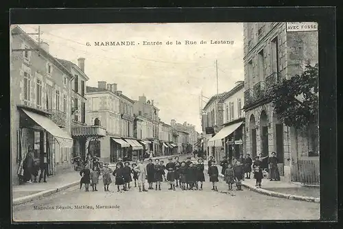 AK Marmande, Entrèe de la Rue de Lestang