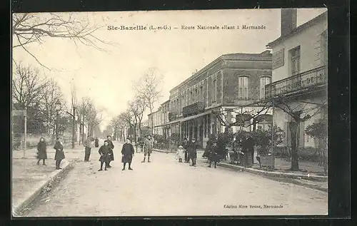 AK Sainte-Bazeille, Route Nationale allant à Marmande