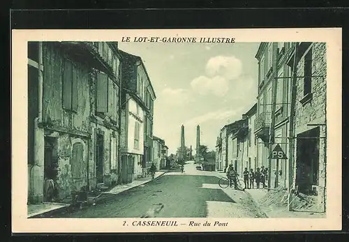 AK Casseneuil, Rue du Pont, Strassenpartie