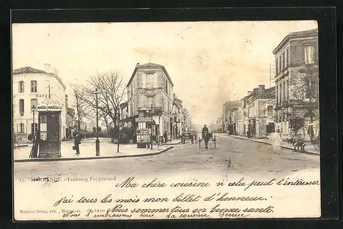 AK Marmande, Faubourg Puygueraud, Strassenpartie