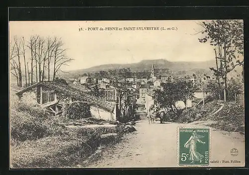 AK Port-de-Penne et Saint-Sylvestre, Strasse zum Ort