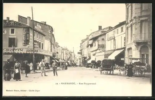 AK Marmande, Rue Puygueraud, Strassenpartie