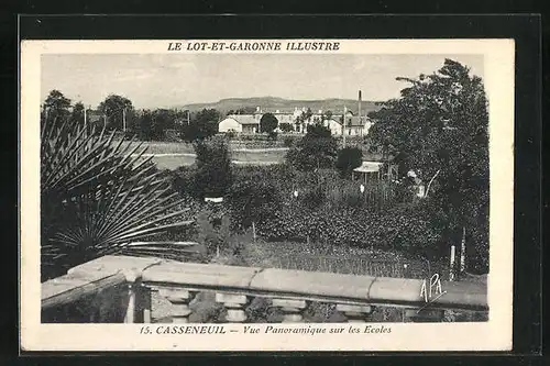 AK Casseneuil, Vue Panoramique sur les Ecoles