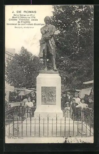 AK Nérac, Statue des Physikers J. de Romas