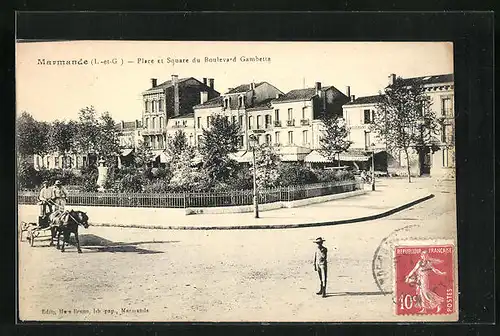 AK Marmande, Place et Square du Boulevard Gambetta