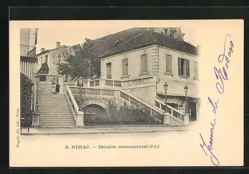 AK Nérac, Escalier monumental