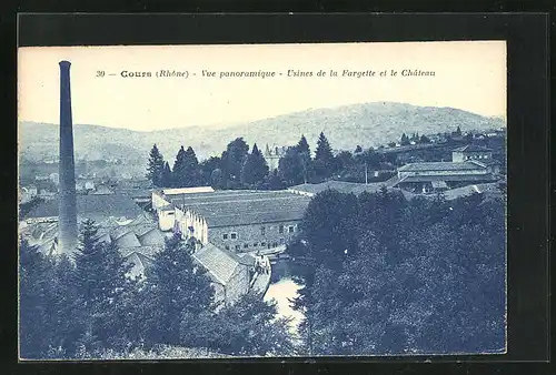 AK Cours, Vue panoramique - Usines de la Fargette et le Chateau