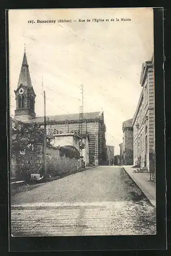 AK Bessenay, Rue de l`Eglise et de la Mairie