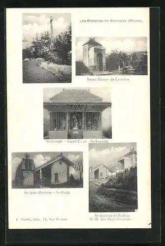 AK Brullioles, Notre-Dames de Lourdes, St. Joseph, St-Jean-Baptiste, St-Antoine de Padoue