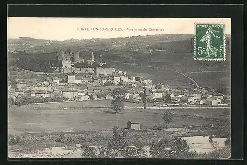 AK Châtillon-d`Azergues, Vue prise du Cimetière