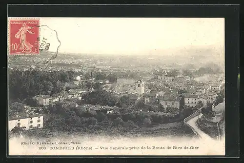 AK Condrieu, Vue Gènèrale prise de la Route de Rive de-Gier