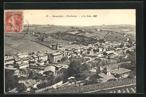 AK Beaujeu, Faubourg, Vue gènèrale