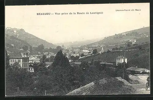AK Beaujeu, Vue prise de la Route de Lantigniè