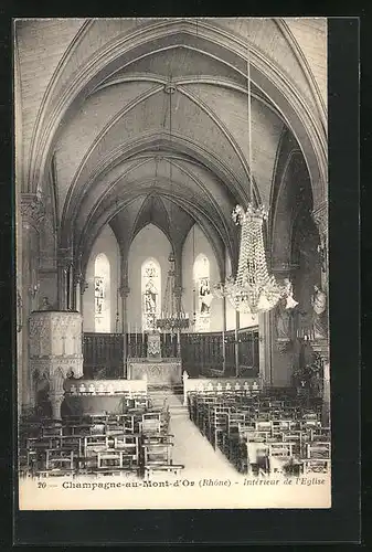 AK Champagne-au-Mont-d'Or, Intérieur de l'Eglise
