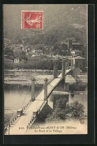 AK Couzon-au-Mont-d'Or, le Pont et la Village