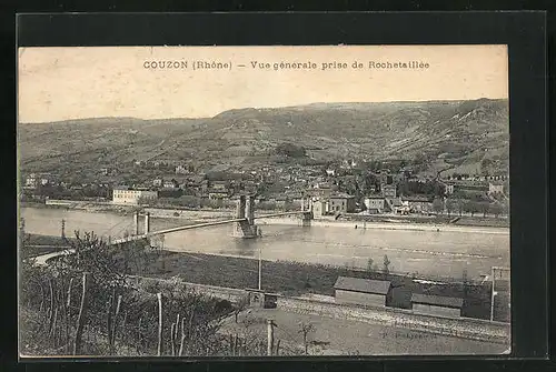 AK Couzon, Vue générale prise de Rochetaillée