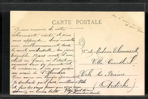 AK Couzon, Vue générale prise de Rochetaillée