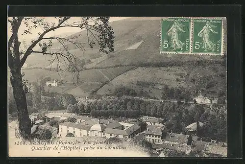 AK Beaujeu, vue générale, Quartier de l`Hôpital, prise du Cornillon