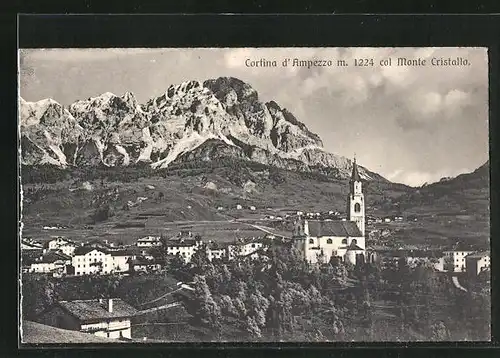 AK Cortina D`Ampezzo, Ortsansicht mit Monte Cristallo