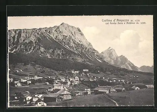 AK Cortina d`Ampezzo, Ortsansicht mit Punta Nera und Antelao