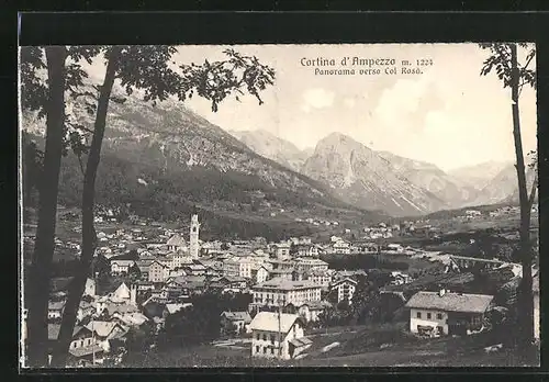 AK Cortina d`Ampezzo, Panorama verso Col Rosa