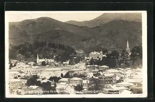 AK Nelson, Showing the Convent, Presbyterian & Anglican Churches