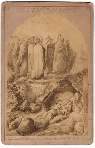 Fotografie F. & O. Brockmann`s Nachfolger, Dresden, Christus auf dem Wege nach Gethsemane, nach Gemälde von Schönherr