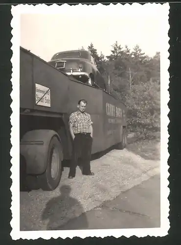 Fotografie Lastwagen-Autotransporter der Spedition Conny Barth