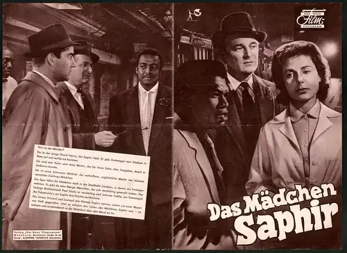 Filmprogramm DNF, Das Mädchen Saphir, Nigel Patrick, Yvonne Mitchell, Regie Edgar Flatau