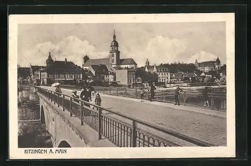 AK Kitzingen a. Main, Blick über die Brücke